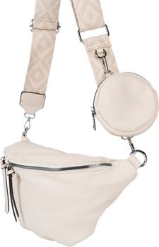 styleBREAKER Damen Halbmond Crossbody Schultertaschen Set 3-Teilig, Schultergurt mit Muster, Schlüsselanhänger, Börse 02012398