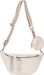styleBREAKER Damen Halbmond Crossbody Schultertaschen Set 3-Teilig, Schultergurt mit Muster, Schlüsselanhänger, Börse 02012398