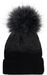 styleBREAKER Damen Strick Bommelmütze mit Farbverlauf und Fleece Futter, Winter Fellbommel Mütze, Strickmütze 04024205