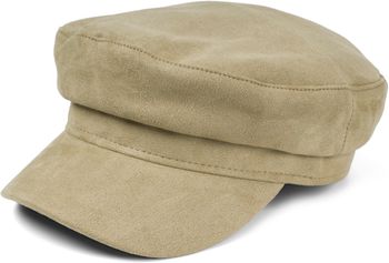 styleBREAKER Damen Ballonmütze in weicher Veloursleder Optik, Schirmmütze, Bakerboy Schiebermütze, Newsboy Cap 04023091