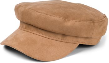styleBREAKER Damen Ballonmütze in weicher Veloursleder Optik, Schirmmütze, Bakerboy Schiebermütze, Newsboy Cap 04023091