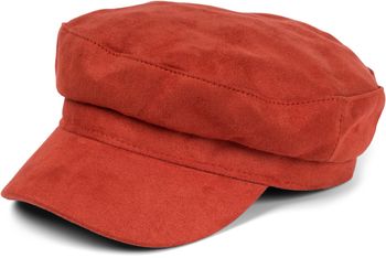 styleBREAKER Damen Ballonmütze in weicher Veloursleder Optik, Schirmmütze, Bakerboy Schiebermütze, Newsboy Cap 04023091