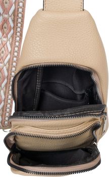 styleBREAKER Damen One Shoulder Rucksack, Geometrisch gemusterter Schultergurt, Einfarbige Crossbody Bag, Cityrucksack, Sling Bag 02012400