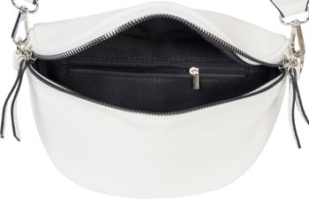 styleBREAKER Damen Halbmond Crossbody Schultertaschen Einfarbig, verstellbarer Schultergurt mit Zick-Zack Rauten Muster 02012401