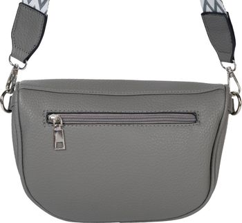 styleBREAKER Damen Halbmond Crossbody Schultertaschen Einfarbig, verstellbarer Schultergurt mit Zick-Zack Rauten Muster 02012401