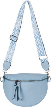 styleBREAKER Damen Halbmond Crossbody Schultertaschen Einfarbig, verstellbarer Schultergurt mit Zick-Zack Rauten Muster 02012401