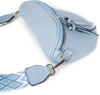 styleBREAKER Damen Halbmond Crossbody Schultertaschen Einfarbig, verstellbarer Schultergurt mit Zick-Zack Rauten Muster 02012401