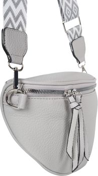 styleBREAKER Damen Halbmond Crossbody Schultertaschen Einfarbig, verstellbarer Schultergurt mit Zick-Zack Rauten Muster 02012401