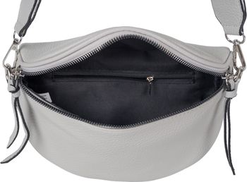 styleBREAKER Damen Halbmond Crossbody Schultertaschen Einfarbig, verstellbarer Schultergurt mit Zick-Zack Rauten Muster 02012401