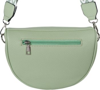 styleBREAKER Damen Halbmond Crossbody Schultertaschen Einfarbig, verstellbarer Schultergurt mit Zick-Zack Rauten Muster 02012401