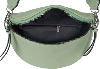 styleBREAKER Damen Halbmond Crossbody Schultertaschen Einfarbig, verstellbarer Schultergurt mit Zick-Zack Rauten Muster 02012401