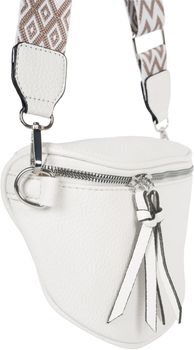 styleBREAKER Damen Halbmond Crossbody Schultertaschen Einfarbig, verstellbarer Schultergurt mit Zick-Zack Rauten Muster 02012401
