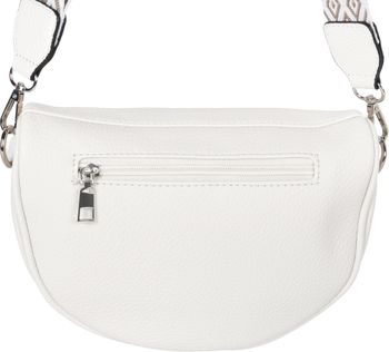 styleBREAKER Damen Halbmond Crossbody Schultertaschen Einfarbig, verstellbarer Schultergurt mit Zick-Zack Rauten Muster 02012401
