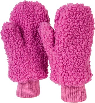 styleBREAKER Damen Winter Fäustlinge in Teddyfell Optik, warme Handschuhe, Thermo-Fleece Futter, Strickhandschuhe 09010044