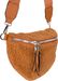 styleBREAKER Damen Teddyfell Halbmond Crossbody Schultertaschen Einfarbig, verstellbarer Schultergurt 02012403