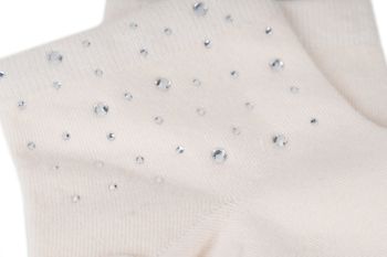 styleBREAKER Damen Socken mit Strass Applikation am Bund, Größe 35-41 EU / 5-9 US / 4-7 UK, Söckchen Glitzersteine 08030014