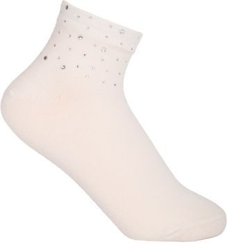 styleBREAKER Damen Socken mit Strass Applikation am Bund, Größe 35-41 EU / 5-9 US / 4-7 UK, Söckchen Glitzersteine 08030014