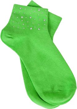 styleBREAKER Damen Socken mit Strass Applikation am Bund, Größe 35-41 EU / 5-9 US / 4-7 UK, Söckchen Glitzersteine 08030014