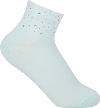 styleBREAKER Damen Socken mit Strass Applikation am Bund, Größe 35-41 EU / 5-9 US / 4-7 UK, Söckchen Glitzersteine 08030014
