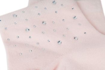 styleBREAKER Damen Socken mit Strass Applikation am Bund, Größe 35-41 EU / 5-9 US / 4-7 UK, Söckchen Glitzersteine 08030014