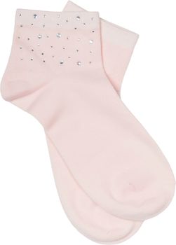 styleBREAKER Damen Socken mit Strass Applikation am Bund, Größe 35-41 EU / 5-9 US / 4-7 UK, Söckchen Glitzersteine 08030014