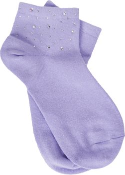 styleBREAKER Damen Socken mit Strass Applikation am Bund, Größe 35-41 EU / 5-9 US / 4-7 UK, Söckchen Glitzersteine 08030014