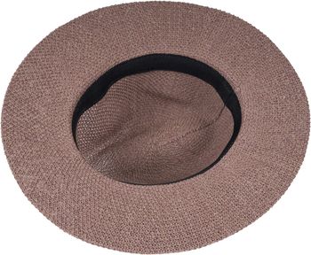 styleBREAKER Damen Panama Sonnenhut mit dünnem Hutband, Strohhut, Schlapphut, Sommerhut, Fedora Hut 04025040