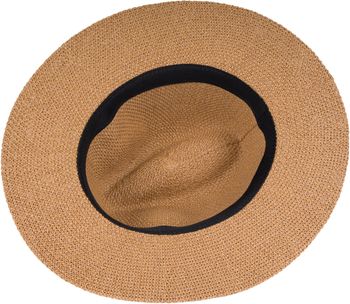 styleBREAKER Damen Panama Sonnenhut mit dünnem Hutband, Strohhut, Schlapphut, Sommerhut, Fedora Hut 04025040