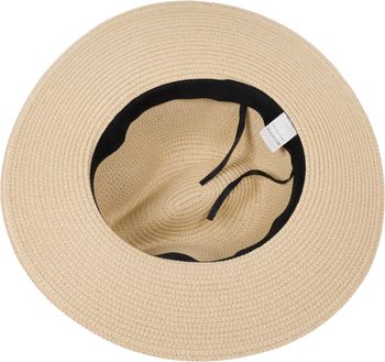 styleBREAKER Damen Panama Sonnenhut, Strohhut, Schlapphut, Faltbarer Knautschhut, Sommerhut, Fedora Hut 04025041