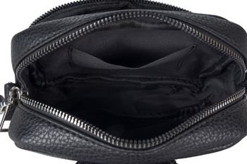styleBREAKER Damen Umhängetaschen Set 2-Teilig, gemusterter Schultergurt und ovale Börse, Rechteckige Crossbody Bag Einfarbig 02012405