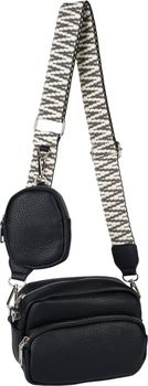 styleBREAKER Damen Umhängetaschen Set 2-Teilig, gemusterter Schultergurt und ovale Börse, Rechteckige Crossbody Bag Einfarbig 02012405