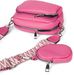 styleBREAKER Damen Umhängetaschen Set 2-Teilig, gemusterter Schultergurt und ovale Börse, Rechteckige Crossbody Bag Einfarbig 02012405