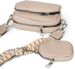 styleBREAKER Damen Umhängetaschen Set 2-Teilig, gemusterter Schultergurt und ovale Börse, Rechteckige Crossbody Bag Einfarbig 02012405