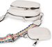 styleBREAKER Damen Umhängetaschen Set 2-Teilig, gemusterter Schultergurt und ovale Börse, Rechteckige Crossbody Bag Einfarbig 02012405