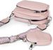 styleBREAKER Damen Umhängetaschen Set 2-Teilig, gemusterter Schultergurt und ovale Börse, Rechteckige Crossbody Bag Einfarbig 02012405