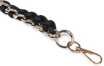 styleBREAKER Taschen Schulterriemen mit eingeflochtener Kette, Wechsel Taschengurt, Handyband, Handykette, Karabiner 02013038