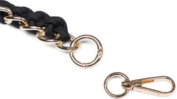 styleBREAKER Taschen Schulterriemen mit eingeflochtener Kette, Wechsel Taschengurt, Handyband, Handykette, Karabiner 02013038