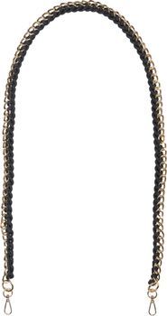 styleBREAKER Taschen Schulterriemen mit eingeflochtener Kette, Wechsel Taschengurt, Handyband, Handykette, Karabiner 02013038