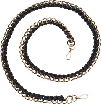 styleBREAKER Taschen Schulterriemen mit eingeflochtener Kette, Wechsel Taschengurt, Handyband, Handykette, Karabiner 02013038