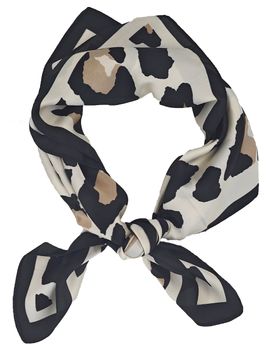 styleBREAKER Halstuch mit Leoparden Animal Print Muster | Vierecktuch mit farbigem Rand | seidig weich und vielseitig tragbar | 70 x 70 cm | Kopftuch Bandana Damen Accessoire