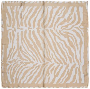 styleBREAKER Damen Halstuch mit Zebra Muster Animal Print und farbigem Rand, Tuch, Vierecktuch, Kopftuch 01016236