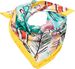 styleBREAKER Damen Halstuch mit Palmen Blätter Blüten Muster im Popart Style, Tuch Quadratisch, Vierecktuch Bunt, Kopftuch 01016237