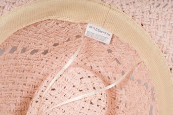 styleBREAKER Unisex Panama Strohhut mit breitem Stoff Zierband, Sommerhut Einfarbig, Papierhut, Sonnenhut 04025044