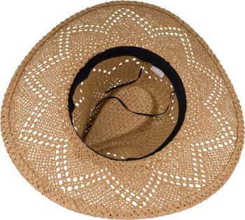 styleBREAKER Unisex Panama Strohhut mit breitem Stoff Zierband, Sommerhut Einfarbig, Papierhut, Sonnenhut 04025044
