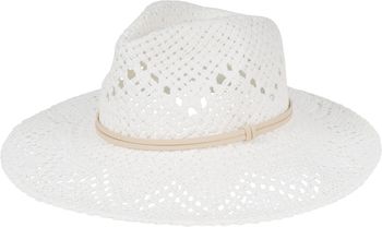 styleBREAKER Unisex Panama Strohhut mit breitem Stoff Zierband, Sommerhut Einfarbig, Papierhut, Sonnenhut 04025044