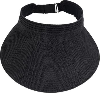 styleBREAKER Damen Papierstroh Visor Cap Einfarbig, Sonnenvisier, Sonnenhut, Schildkappe Uni verstellbar 04023097