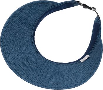 styleBREAKER Papierstroh Visor Cap einfarbig | Sonnenvisier mit elastischem Band und Hakenverschluss | Luftige Schildkappe als Sonnenhut für Damen