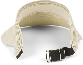 styleBREAKER Papierstroh Visor Cap einfarbig | Sonnenvisier mit elastischem Band und Hakenverschluss | Luftige Schildkappe als Sonnenhut für Damen
