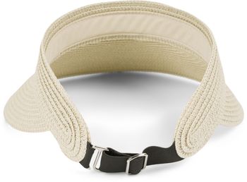 styleBREAKER Papierstroh Visor Cap einfarbig | Sonnenvisier mit elastischem Band und Hakenverschluss | Luftige Schildkappe als Sonnenhut für Damen