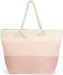 styleBREAKER Damen Papierstroh Strandtasche mit 3-Farbigem Streifen Muster, Flechttasche Reißverschluss, Schultertasche 02012406